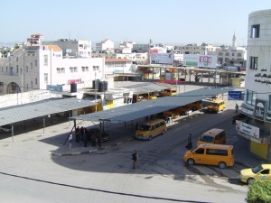 View from the cinema onto bus station